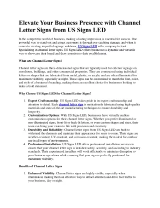 Channel letter sign company