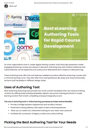 Best eLearning Authoring Tools for Rapid Course Development