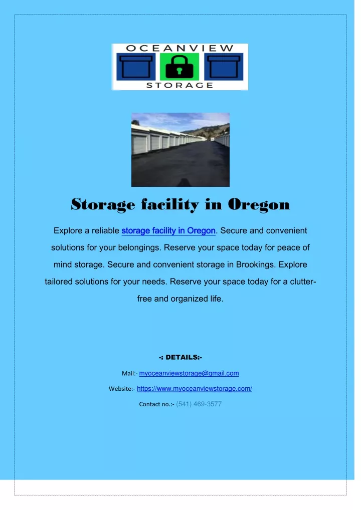 storage facility in oregon