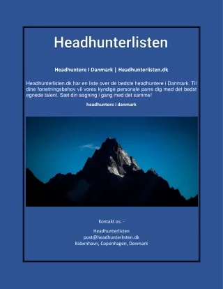 Headhuntere I Danmark | Headhunterlisten.dk