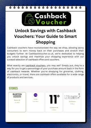 Unlock Savings with Cashback Vouchers Your Guide to Smart Shopping