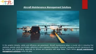 Aircraft Maintenance Management Solutions for Enhanced Performance