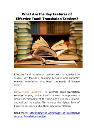 Essential Characteristics of Successful Tamil Translation Services