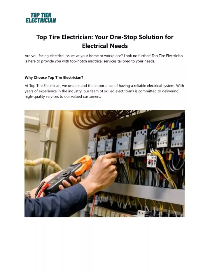 top tire electrician your one stop solution