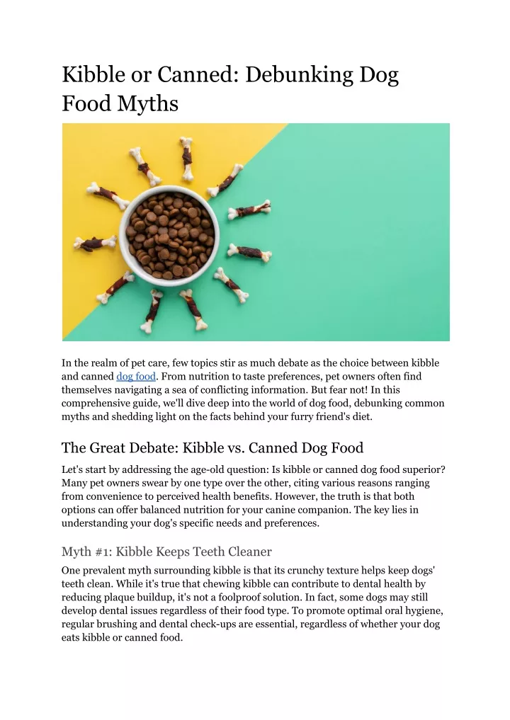 kibble or canned debunking dog food myths