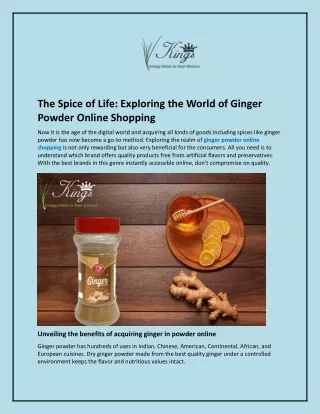 The Spice of Life and Exploring the World of Ginger Powder Online Shopping