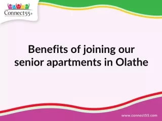 Benefits of joining our senior apartments in Olathe