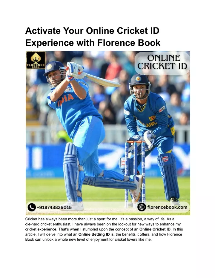 activate your online cricket id experience with