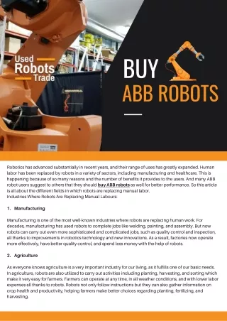 Buy ABB Robots