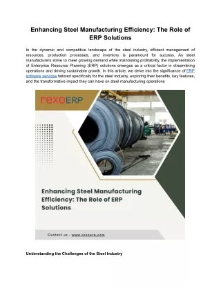 Enhancing Steel Manufacturing Efficiency_ The Role of ERP Solutions