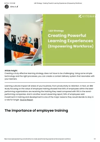 L&D Strategy_ Creating Powerful Learning Experiences (Empowering Workforce)