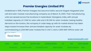 Premier Energies Limited IPO Details: Date, Share Price, Size, GMP & Review