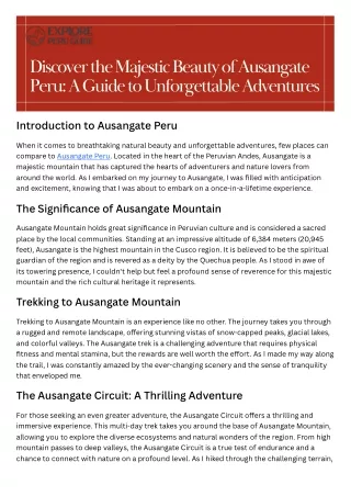 Discover the Majestic Beauty of Ausangate Peru: A Guide to Unforgettable Adventu