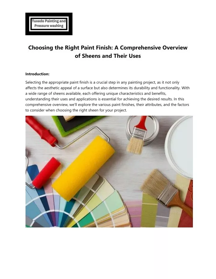 choosing the right paint finish a comprehensive