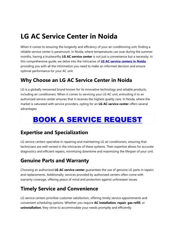 lg ac service center in noida