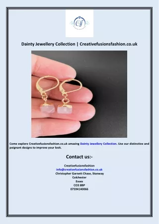 Dainty Jewellery Collection  Creativefusionsfashion.co.uk