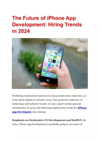 The Future of iPhone App Development: Hiring Trends in 2024