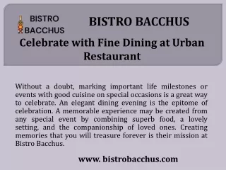 Food Near Me - BISTRO BACCHUS