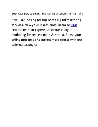 Best Real Estate Digital Marketing Agencies in Australia