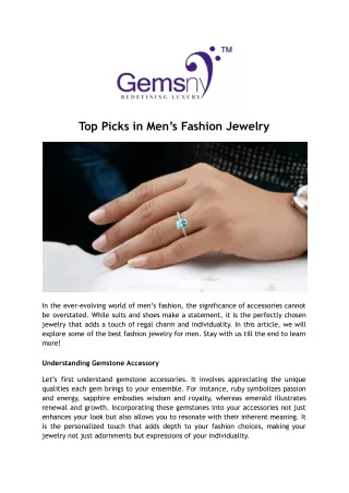 Top Picks for Men's Fashion Jewelry