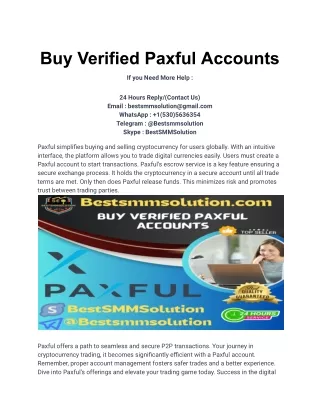 Buy Verified Paxful Accounts