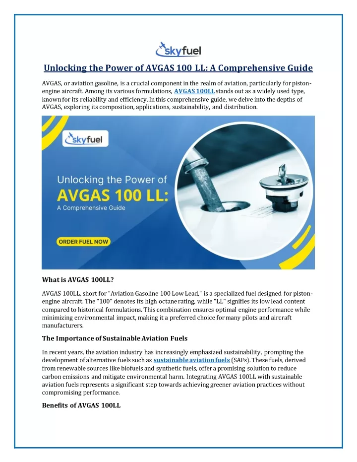 unlocking the power of avgas
