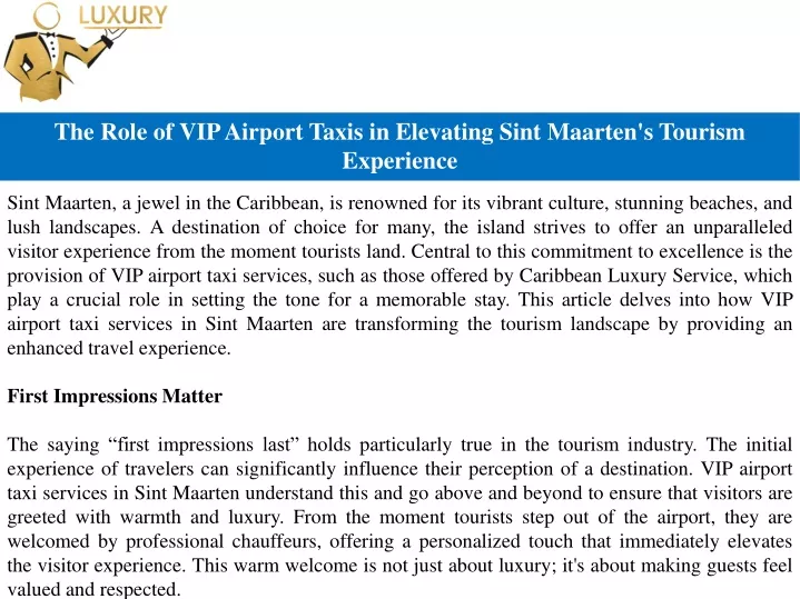 the role of vip airport taxis in elevating sint