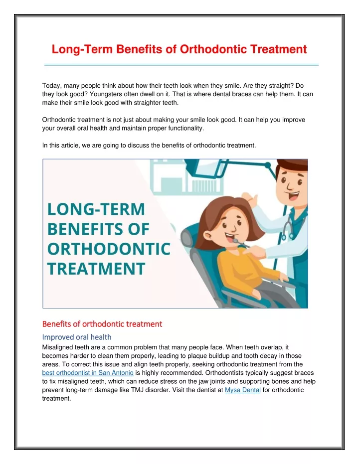 long term benefits of orthodontic treatment