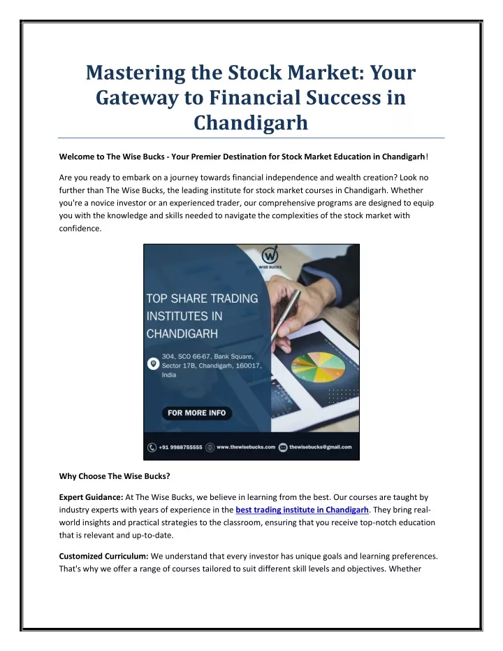 mastering the stock market your gateway