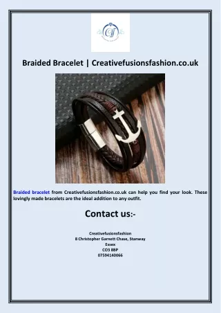 Braided Bracelet  Creativefusionsfashion.co.uk