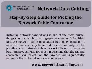 Network cabling contractor New Jersey - Network Data Cabling