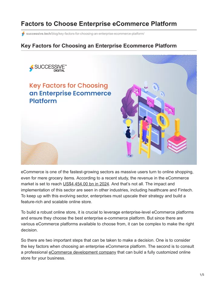 factors to choose enterprise ecommerce platform