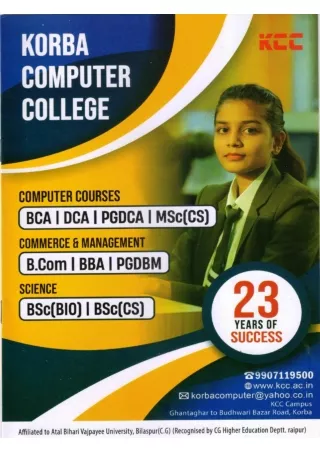 BEST COLLEGE IN KORBA FOR BCA,BBA,PGDCA