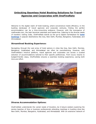 unlocking seamless hotel booking solutions
