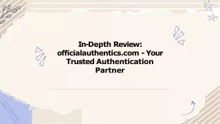 In-Depth Review: officialauthentics.com - Your Trusted Authentication Partner