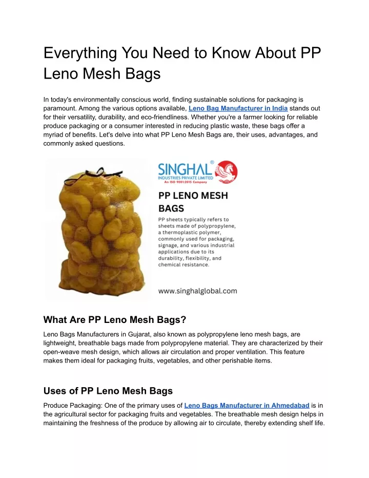 everything you need to know about pp leno mesh