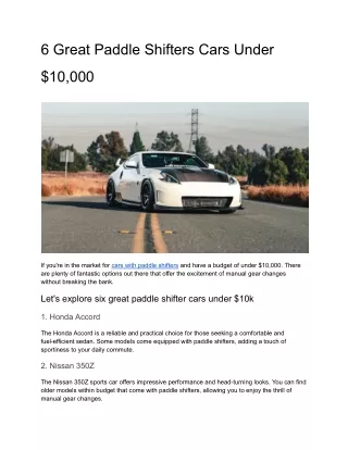 6 Great Paddle Shifters Cars Under $10,000 (1)