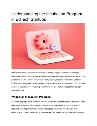 Understanding the Incubation Program in EdTech Startups