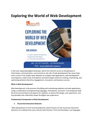 Exploring the World of Web Development