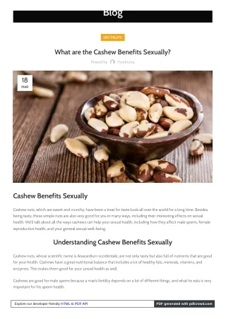 The Science Behind Cashew Benefits for Sexual Health