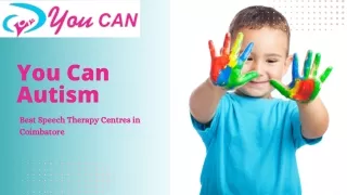 Speech therapy in coimbatore - youcan Autism