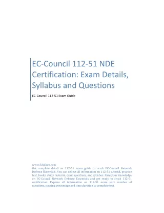 EC-Council 112-51 NDE Certification: Exam Details, Syllabus and Questions