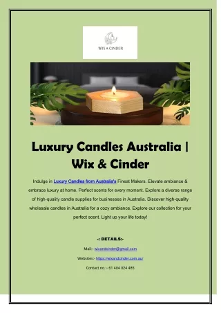 Luxury Candles Australia | Wix & Cinder