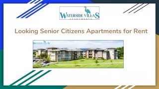 Looking Senior Citizens Apartments for Rent