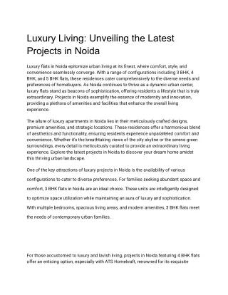 Luxury Living_ Unveiling the Latest Projects in Noida