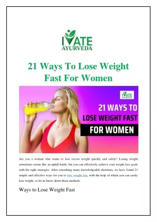 21 Ways To Lose Weight Fast For Women (1)