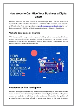 Your Digital Store front, Website: Benefits of Web Development