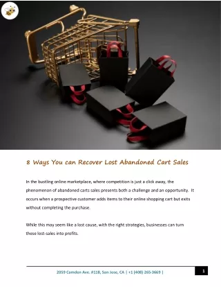 8 Ways You can Recover Lost Abandoned Cart Sales