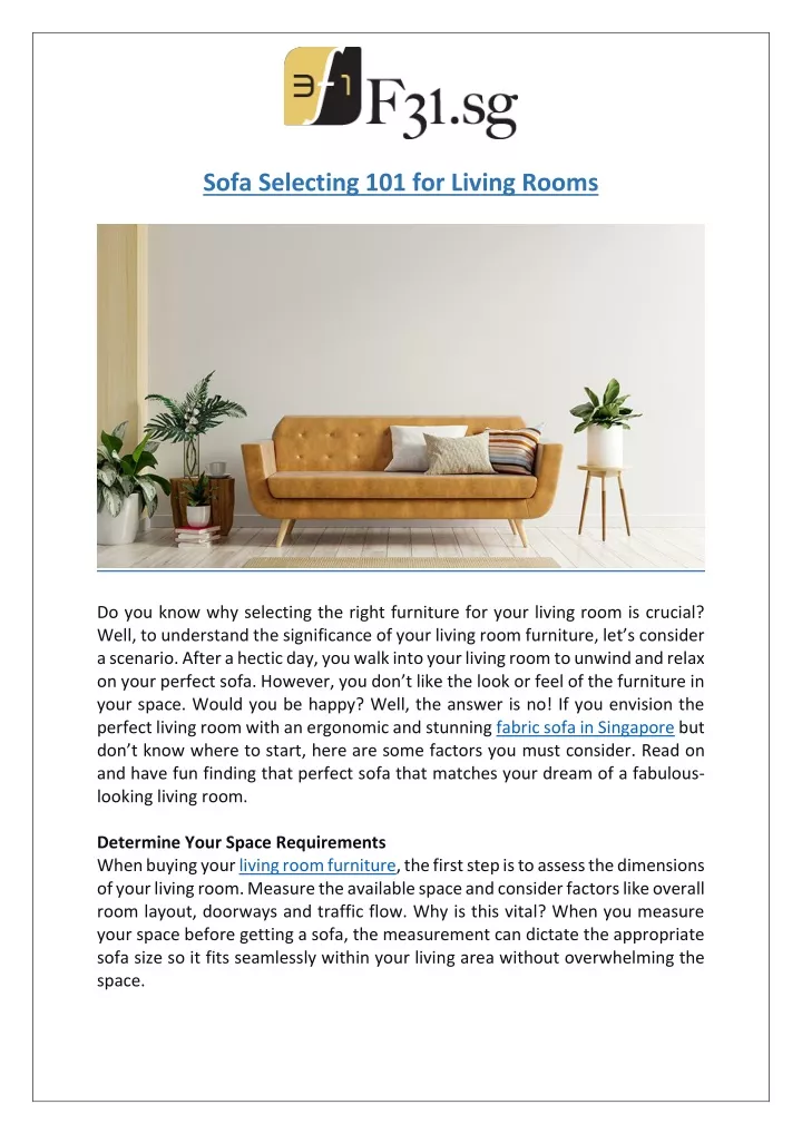 sofa selecting 101 for living rooms