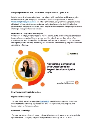 Navigating Compliance with Outsourced HR Payroll Services